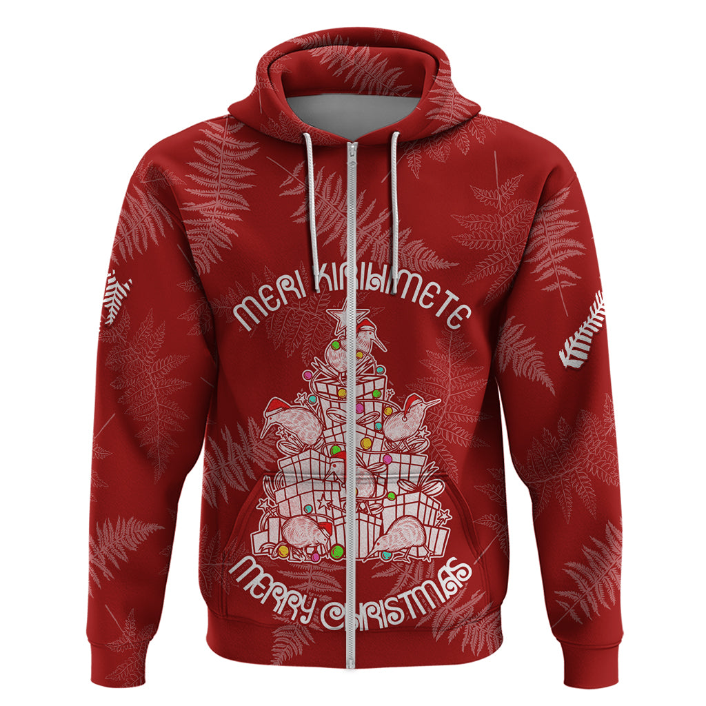 New Zealand Christmas Hoodie Silver Fern Mix Kiwi Bird Ver02 LT7 - Polynesian Pride