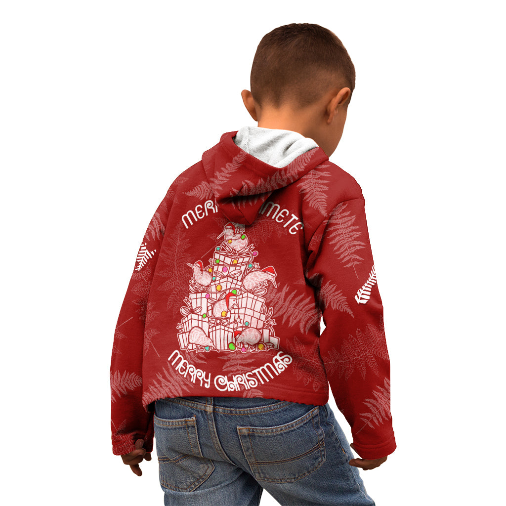 New Zealand Christmas Kid Hoodie Silver Fern Mix Kiwi Bird Ver02 LT7 - Polynesian Pride