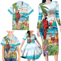 Aloha Hawaii Christmas Family Matching Long Sleeve Bodycon Dress and Hawaiian Shirt It's 5 o'clock Somewhere LT7 - Polynesian Pride