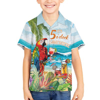 Aloha Hawaii Christmas Family Matching Off The Shoulder Long Sleeve Dress and Hawaiian Shirt It's 5 o'clock Somewhere LT7 Son's Shirt Colorful - Polynesian Pride