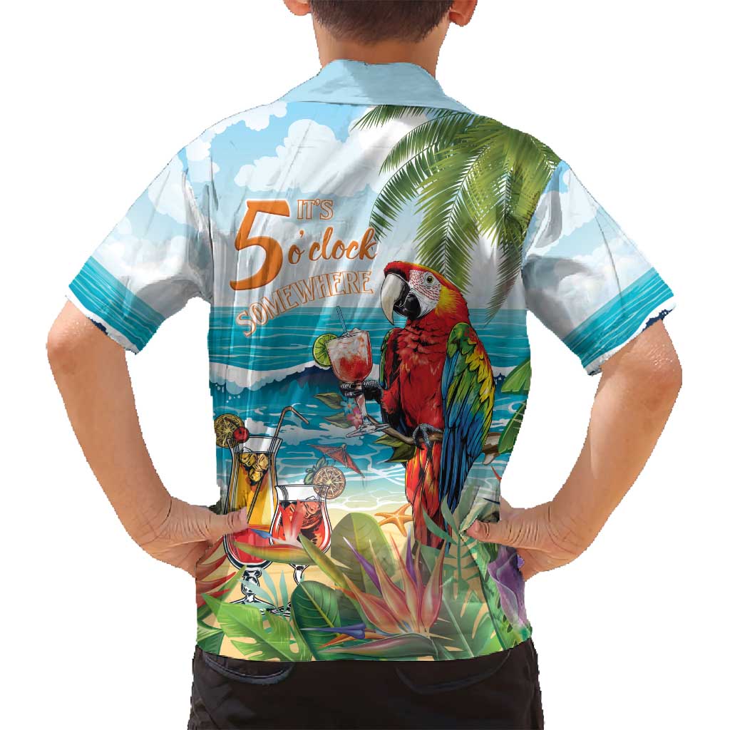 Aloha Hawaii Christmas Family Matching Off Shoulder Short Dress and Hawaiian Shirt It's 5 o'clock Somewhere