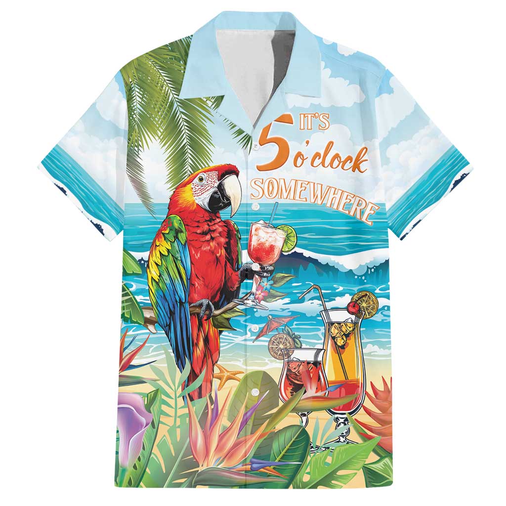 Aloha Hawaii Christmas Family Matching Off Shoulder Short Dress and Hawaiian Shirt It's 5 o'clock Somewhere