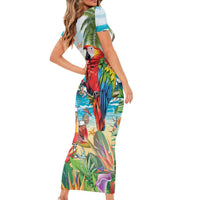 Aloha Hawaii Christmas Family Matching Short Sleeve Bodycon Dress and Hawaiian Shirt It's 5 o'clock Somewhere LT7 - Polynesian Pride