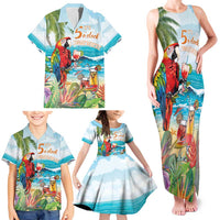 Aloha Hawaii Christmas Family Matching Tank Maxi Dress and Hawaiian Shirt It's 5 o'clock Somewhere