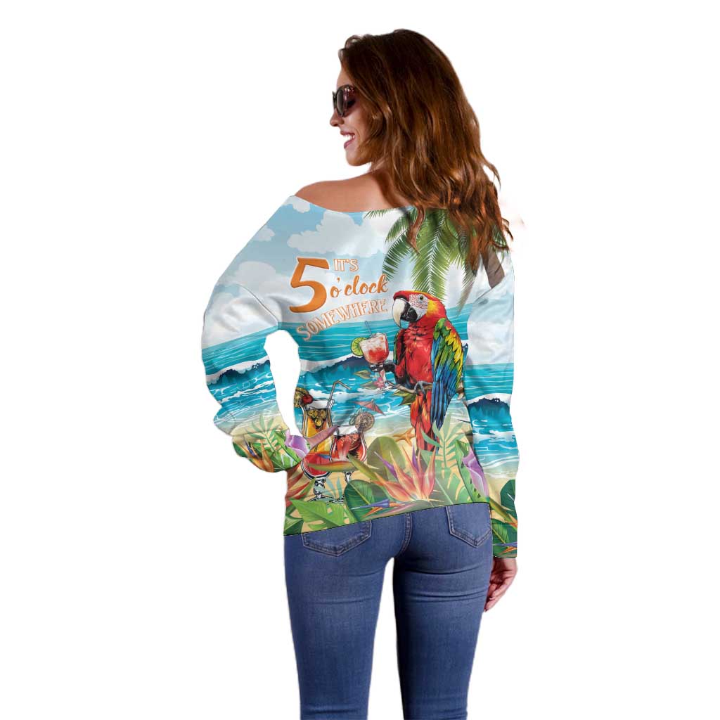 Aloha Hawaii Christmas Off Shoulder Sweater It's 5 o'clock Somewhere