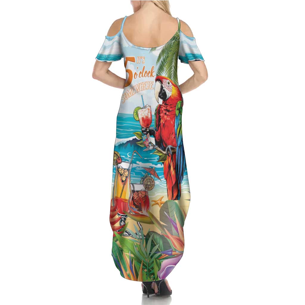 Aloha Hawaii Christmas Summer Maxi Dress It's 5 o'clock Somewhere LT7 - Polynesian Pride