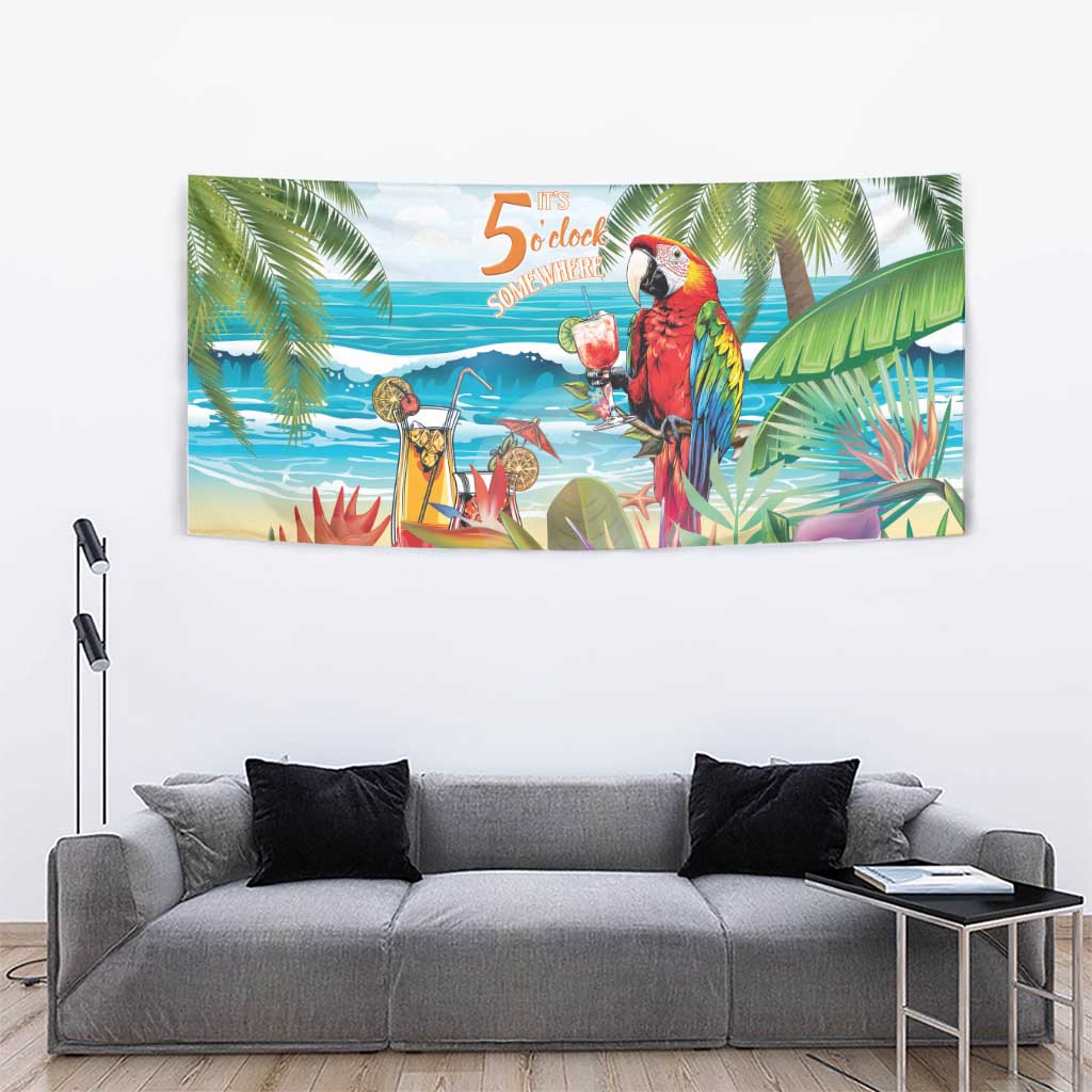 Aloha Hawaii Christmas Tapestry It's 5 o'clock Somewhere