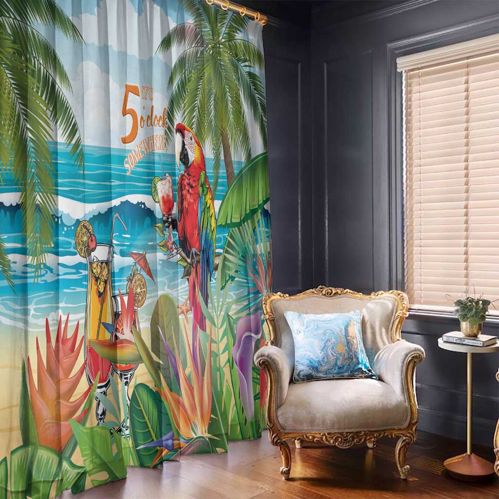 Aloha Hawaii Christmas Window Curtain It's 5 o'clock Somewhere
