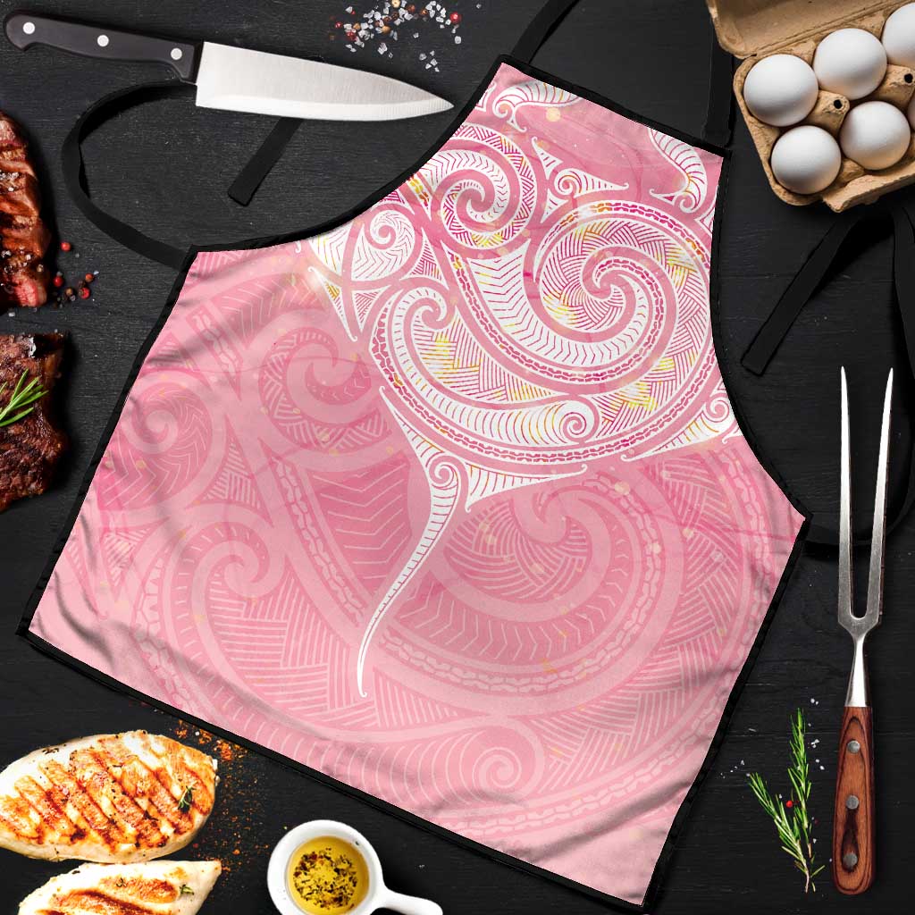 Breast Cancer Awareness Maori Aotearoa Apron Manta Ray - Pink Glaze - Polynesian Pride
