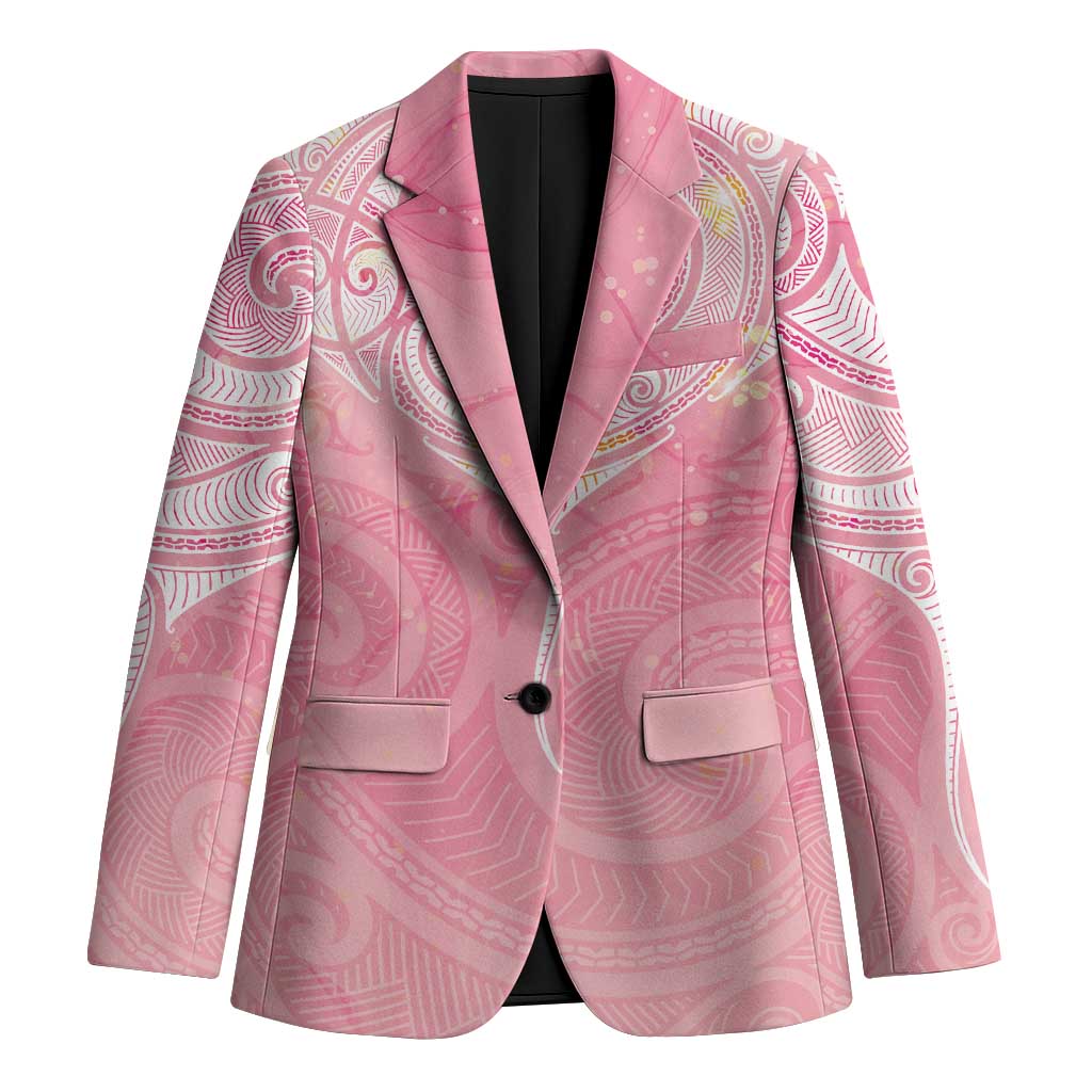 Breast Cancer Awareness Maori Aotearoa Blazer Manta Ray - Pink Glaze - Polynesian Pride