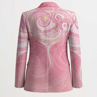 Breast Cancer Awareness Maori Aotearoa Blazer Manta Ray - Pink Glaze - Polynesian Pride