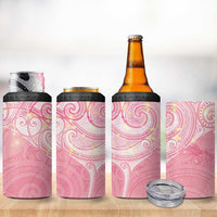 Breast Cancer Awareness Maori Aotearoa 4 in 1 Can Cooler Tumbler Manta Ray - Pink Glaze - Polynesian Pride