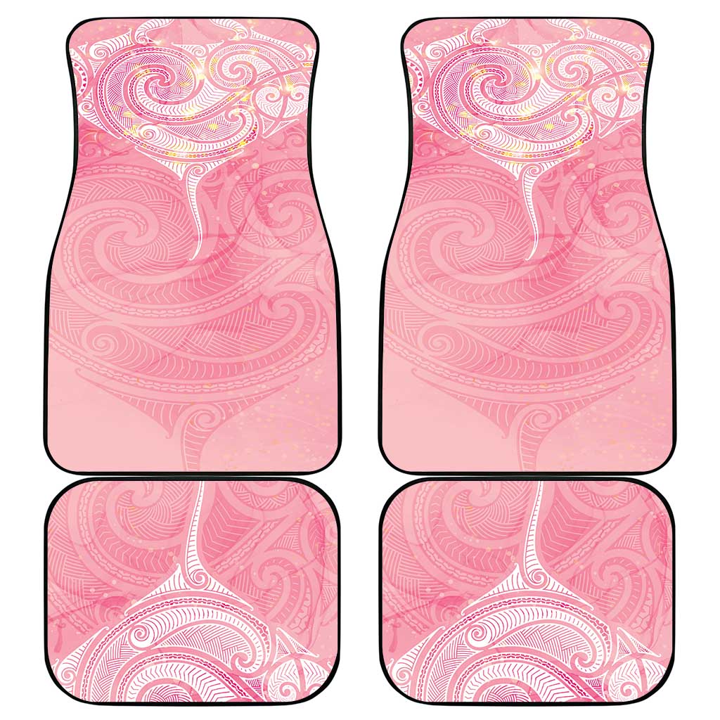 Breast Cancer Awareness Maori Aotearoa Car Mats Manta Ray - Pink Glaze - Polynesian Pride