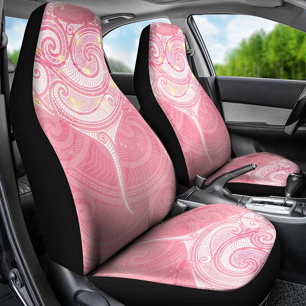Breast Cancer Awareness Maori Aotearoa Car Seat Cover Manta Ray - Pink Glaze - Polynesian Pride
