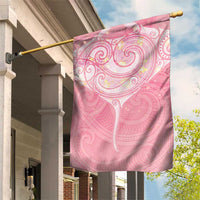Breast Cancer Awareness Maori Aotearoa Garden Flag Manta Ray - Pink Glaze - Polynesian Pride