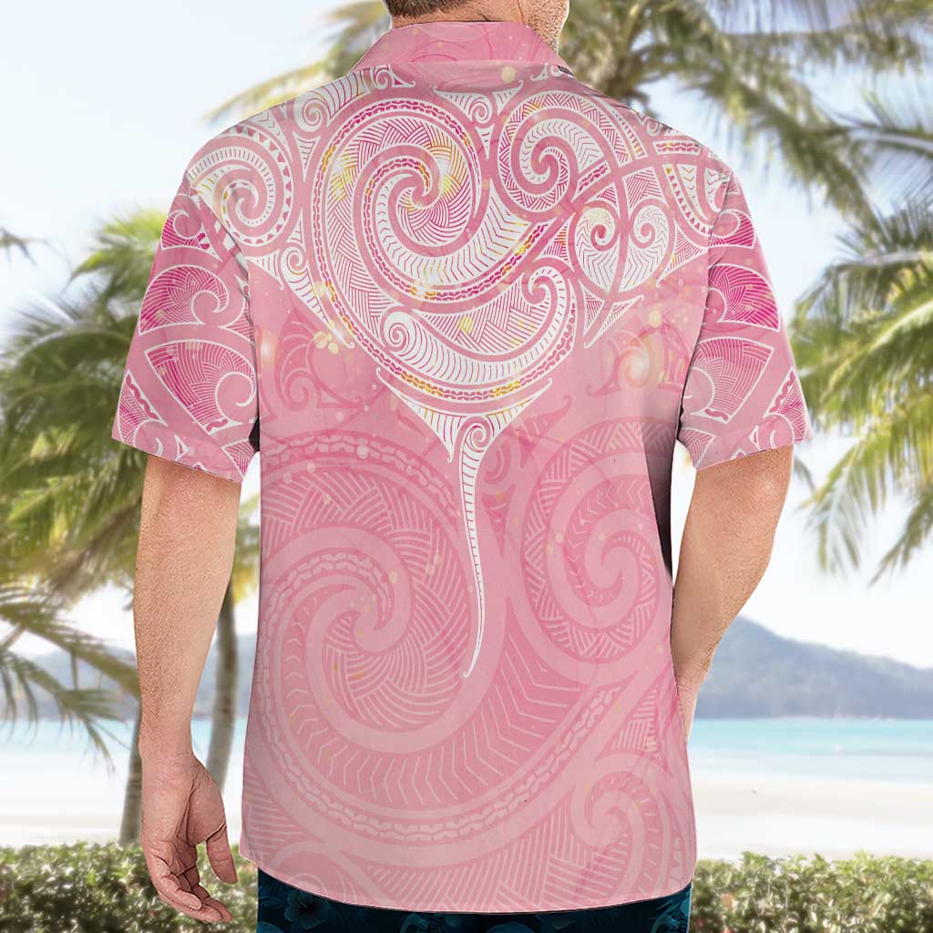 Breast Cancer Awareness Maori Aotearoa Hawaiian Shirt Manta Ray - Pink Glaze - Polynesian Pride