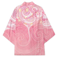 Breast Cancer Awareness Maori Aotearoa Kimono Manta Ray - Pink Glaze - Polynesian Pride