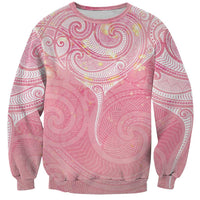 Breast Cancer Awareness Maori Aotearoa Sweatshirt Manta Ray - Pink Glaze - Polynesian Pride