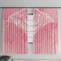 Breast Cancer Awareness Maori Aotearoa Window Curtain Manta Ray - Pink Glaze - Polynesian Pride