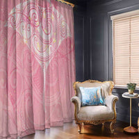 Breast Cancer Awareness Maori Aotearoa Window Curtain Manta Ray - Pink Glaze - Polynesian Pride