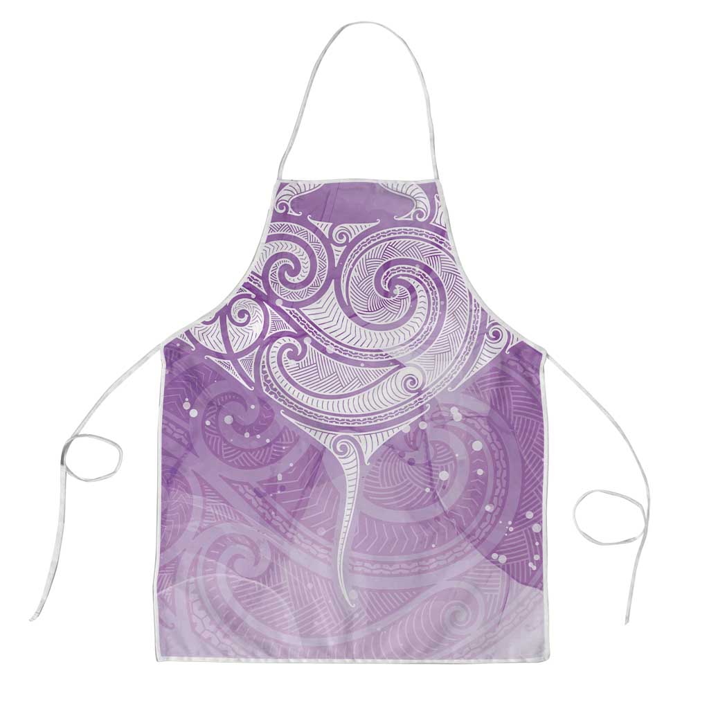 Epilepsy Awareness Maori Aotearoa Apron Manta Ray - Purple Glaze - Polynesian Pride