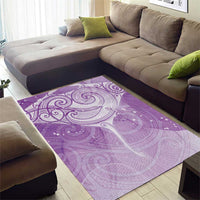 Epilepsy Awareness Maori Aotearoa Area Rug Manta Ray - Purple Glaze - Polynesian Pride