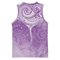 Epilepsy Awareness Maori Aotearoa Basketball Jersey Manta Ray - Purple Glaze - Polynesian Pride