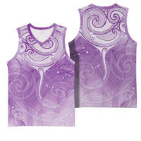 Epilepsy Awareness Maori Aotearoa Basketball Jersey Manta Ray - Purple Glaze - Polynesian Pride
