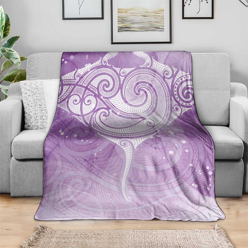 Epilepsy Awareness Maori Aotearoa Blanket Manta Ray - Purple Glaze - Polynesian Pride