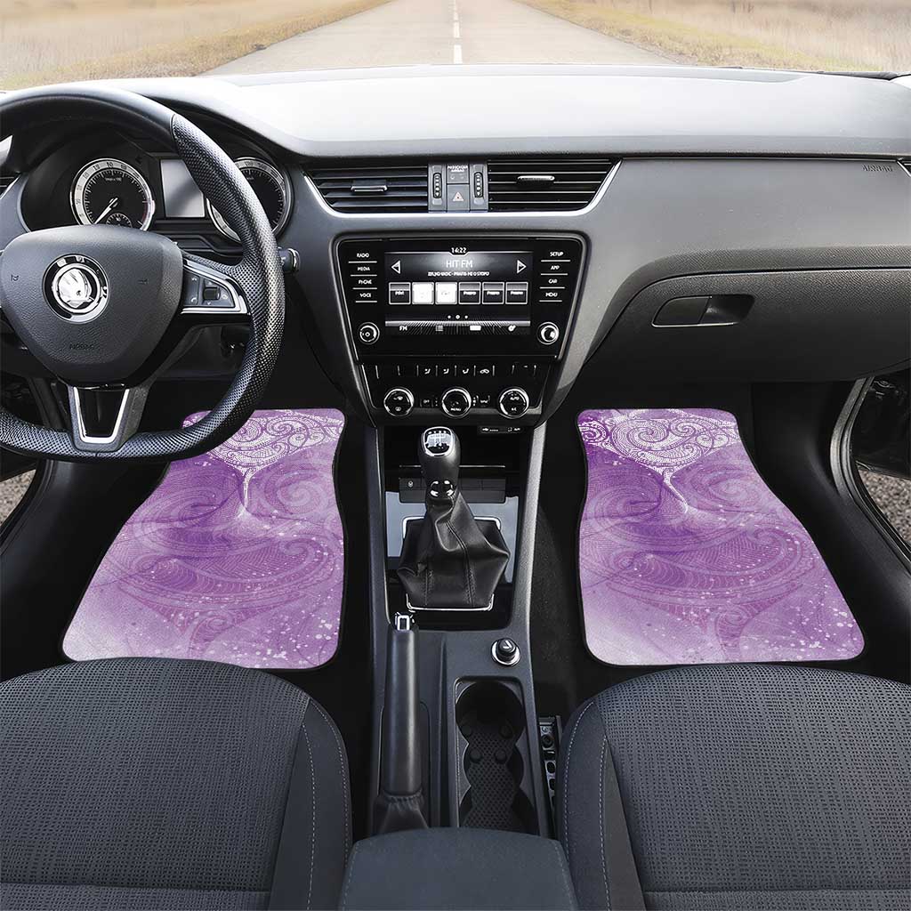 Epilepsy Awareness Maori Aotearoa Car Mats Manta Ray - Purple Glaze - Polynesian Pride