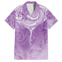 Epilepsy Awareness Maori Aotearoa Family Matching Off Shoulder Short Dress and Hawaiian Shirt Manta Ray - Purple Glaze - Polynesian Pride