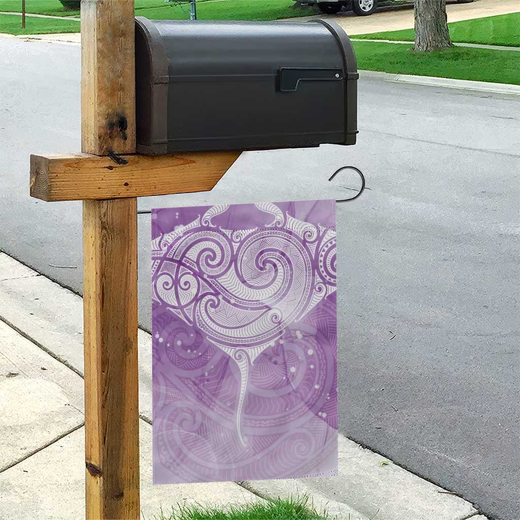 Epilepsy Awareness Maori Aotearoa Garden Flag Manta Ray - Purple Glaze - Polynesian Pride