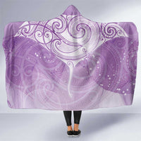 Epilepsy Awareness Maori Aotearoa Hooded Blanket Manta Ray - Purple Glaze - Polynesian Pride