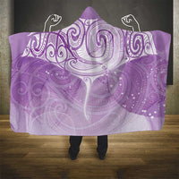 Epilepsy Awareness Maori Aotearoa Hooded Blanket Manta Ray - Purple Glaze - Polynesian Pride