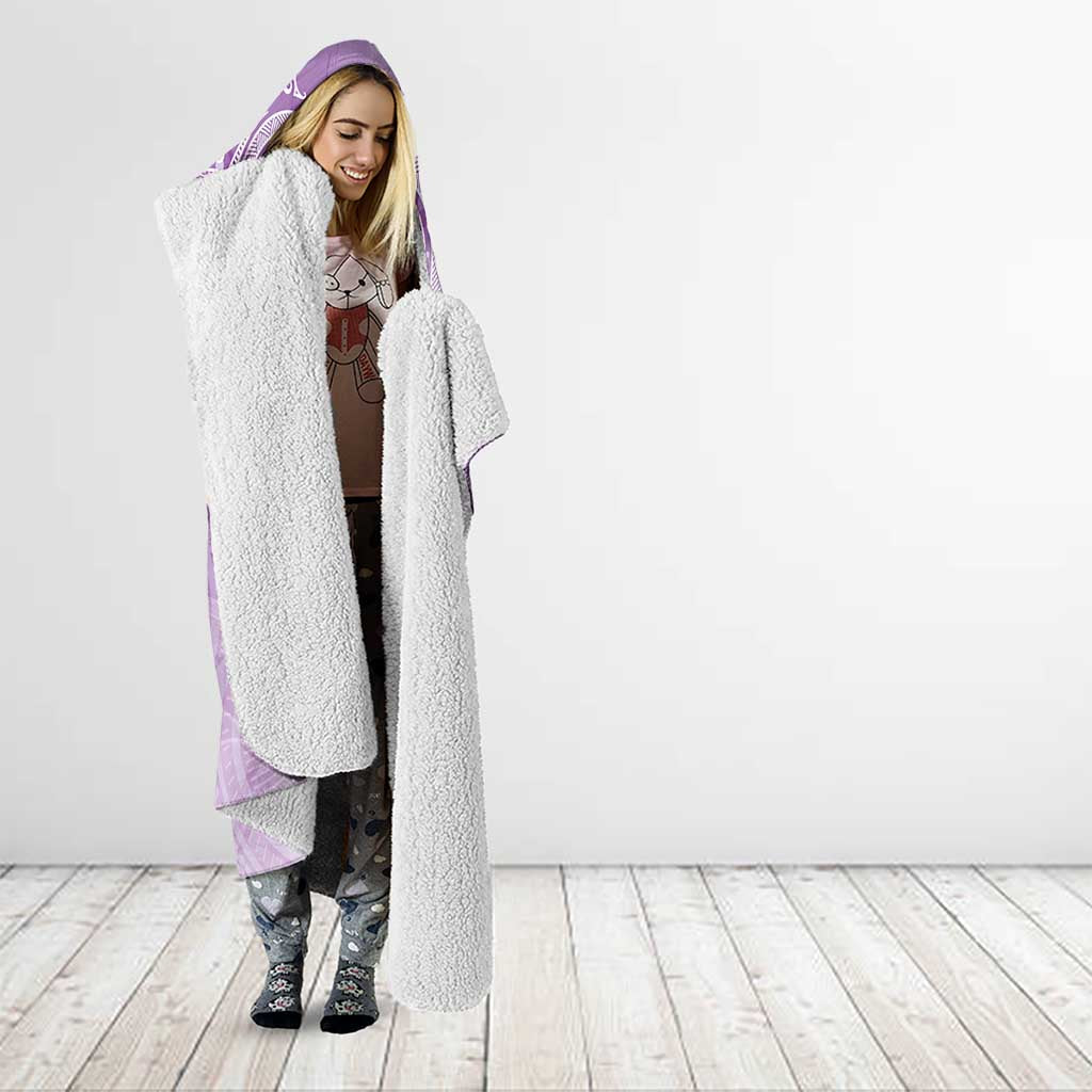 Epilepsy Awareness Maori Aotearoa Hooded Blanket Manta Ray - Purple Glaze - Polynesian Pride