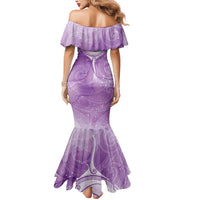 Epilepsy Awareness Maori Aotearoa Mermaid Dress Manta Ray - Purple Glaze - Polynesian Pride