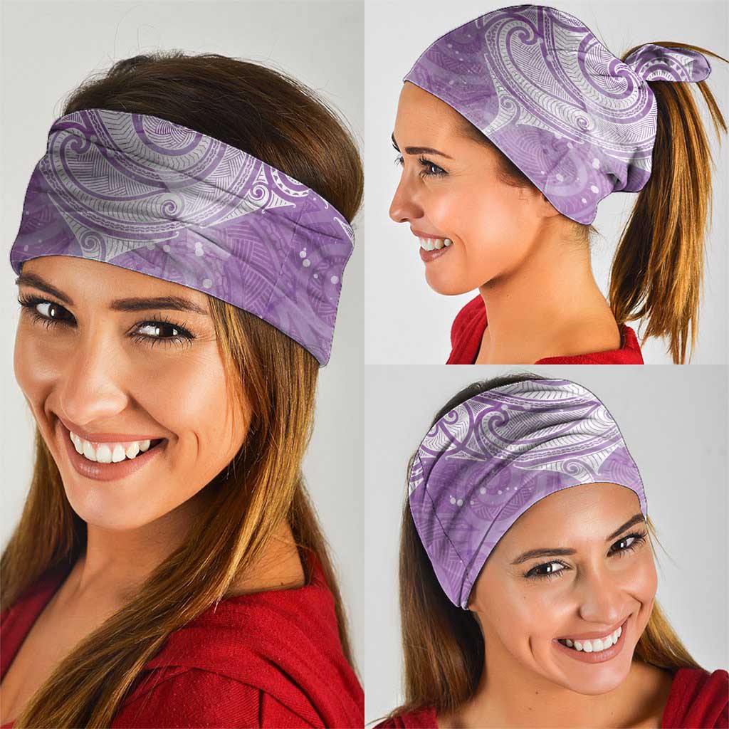 Epilepsy Awareness Maori Aotearoa Neck Gaiter Manta Ray - Purple Glaze - Polynesian Pride