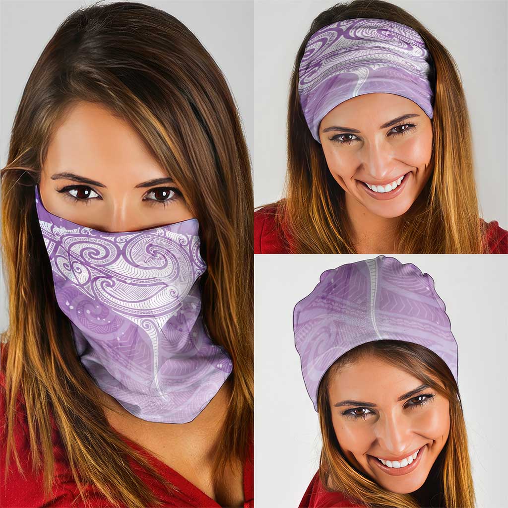 Epilepsy Awareness Maori Aotearoa Neck Gaiter Manta Ray - Purple Glaze - Polynesian Pride