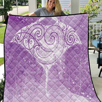 Epilepsy Awareness Maori Aotearoa Quilt Manta Ray - Purple Glaze - Polynesian Pride