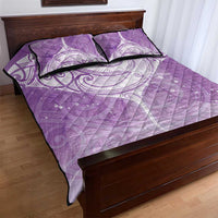 Epilepsy Awareness Maori Aotearoa Quilt Bed Set Manta Ray - Purple Glaze - Polynesian Pride