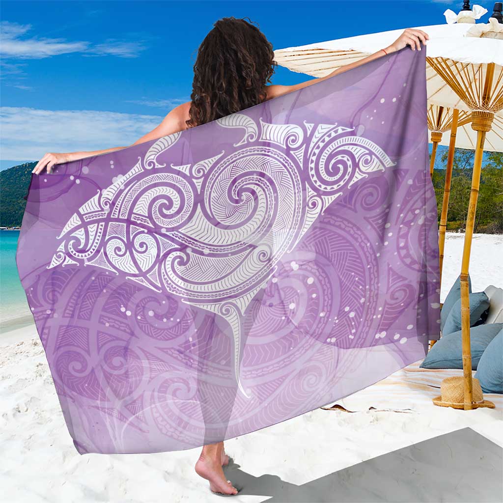 Epilepsy Awareness Maori Aotearoa Sarong Manta Ray - Purple Glaze - Polynesian Pride
