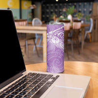 Epilepsy Awareness Maori Aotearoa Skinny Tumbler Manta Ray - Purple Glaze - Polynesian Pride