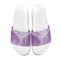 Epilepsy Awareness Maori Aotearoa Slide Sandals Manta Ray - Purple Glaze - Polynesian Pride