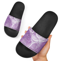 Epilepsy Awareness Maori Aotearoa Slide Sandals Manta Ray - Purple Glaze - Polynesian Pride