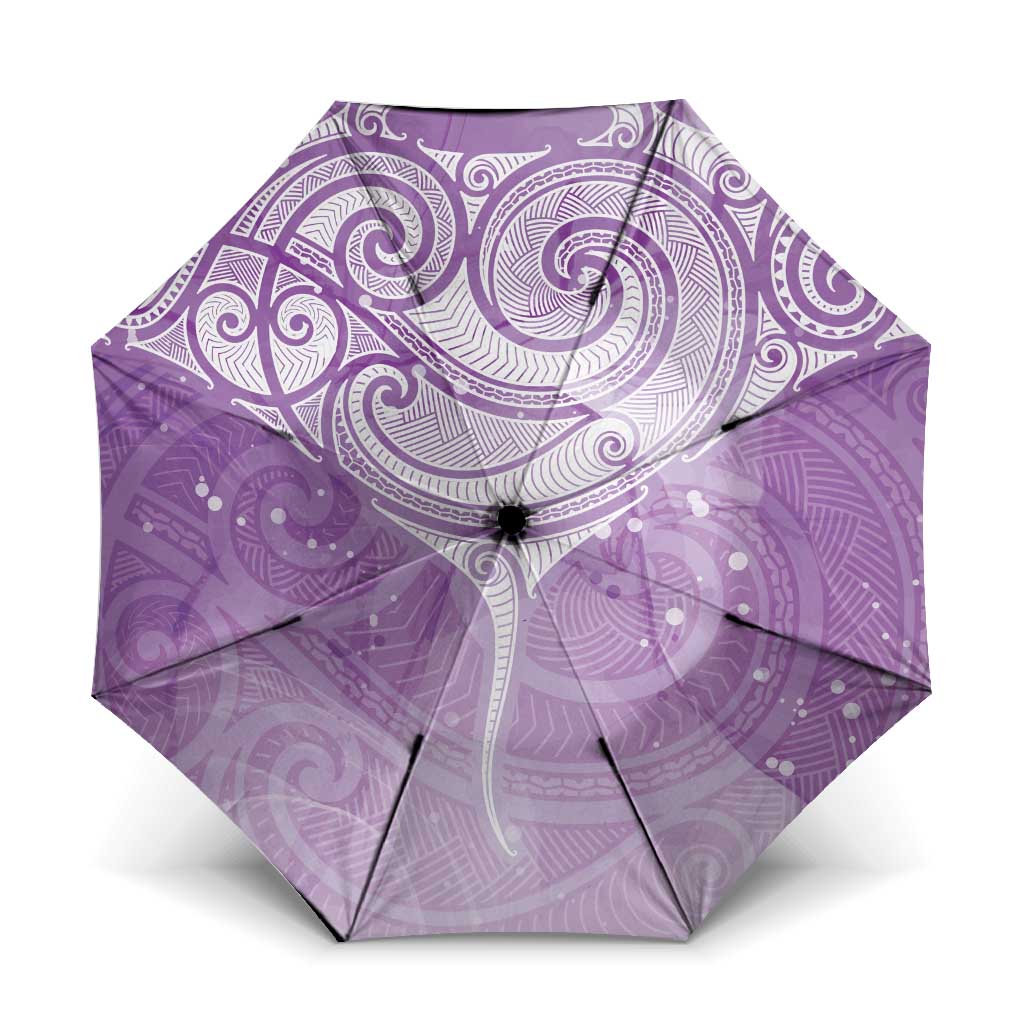 Epilepsy Awareness Maori Aotearoa Umbrella Manta Ray - Purple Glaze - Polynesian Pride