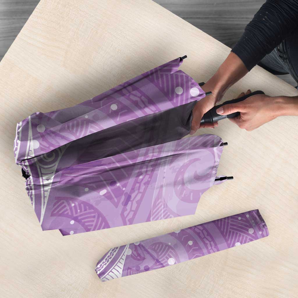 Epilepsy Awareness Maori Aotearoa Umbrella Manta Ray - Purple Glaze - Polynesian Pride