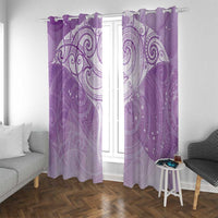 Epilepsy Awareness Maori Aotearoa Window Curtain Manta Ray - Purple Glaze - Polynesian Pride