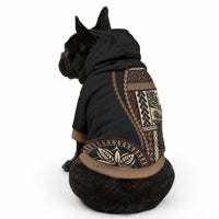 Samoa Siapo Motif Pet Hoodie Classic Style - Black Ver02 LT7 - Polynesian Pride