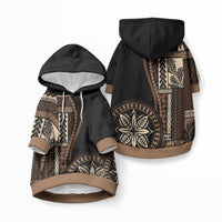 Samoa Siapo Motif Pet Hoodie Classic Style - Black Ver02 LT7 Pullover Black - Polynesian Pride