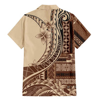 Samoa Siapo Mamanu Family Matching Mermaid Dress and Hawaiian Shirt Plumeria Mocha Motifs LT7 - Polynesian Pride